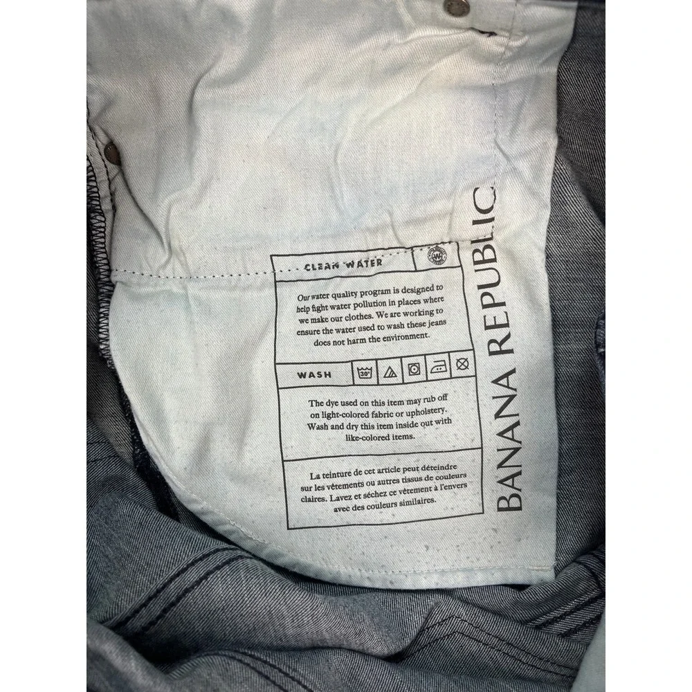 Banana Republic Jeans Mens 36x34 Dark Indigo 5 Pocket‎ Athletic Stretch Denim
